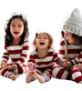Tenues assorties à la famille Joyeux Noël Look Parent-enfant Bébé Barboteuse Motif rayé Pyjamas de Noël Ensemble Doux Casual Homewear 231026