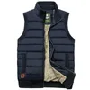 Gilets pour hommes Marque 2023 Épaissir Gilet d'hiver Manteau à fermeture éclair Chaud Veste sans manches Casual Polaire Mâle Armée Vert Gilet Noir