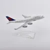 Flygplan Modle Jason Tutu 16cm Delta Air Boeing 747 Airplane Model Plan Model Aircraft Diecast Metal 1/400 Scale Planes Drop 231025