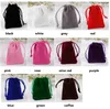 Shopping Bags 50pcs/lot 8x10cm Colorful Drawstring Velvet Jewelry Pouches Wedding Christmas Party Favor Gift Container Storage Bag