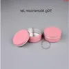 50 pz/lotto Promozione 50g Vuoto Vaso di Crema di Alluminio Solido Rosa Fiala Facciale Contenitore Riutilizzabile Bottiglia di Caso Delle Donne per Powderhood qty Cwuig