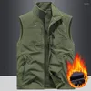 Mäns västar Autumn Winter Reversible Vest Outdoor Sports Fleece Polar Waistcoat ärmlös jacka dragkedja