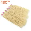 Human Hair Hluds Fashion Idol Afro Kinky Curly Weave Bundles 613 Blonde Color Minthetic S Nature 6 PC 20 22 24 Inc 231025