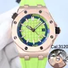 20 Types Rose Gold Mens Luxury ETA Watch yellow dial royaloak watches Cal.3120 Movement 42mm 15703 904L Stainless Steel 5 Bar waterproof Automatic wristwatches