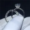 Vecalon Fashion Promise Ring Set 925 Sterling Silver Oval Cut Diamond Engagement Wedding Rings for Women Bridal Jewelry2107