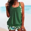 Kadın Mayo Kadınlar İki Parça Tankini Seti 2023 Seksi Bikinis Yaz Modası Artı Beden Monokini Beach Giyim Bikini Muhafazakar Mayolar