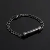 Stainless Steel Shiny Rhinestone Tube Cremation Jewelry Holder Bracelet Bangles Women Man Bangle271P