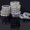 Vecalon 18 Stili Eternity Promise Ring Diamanti Cz 925 Sterling Silver Statement Anelli per fedi nuziali per donne uomini Gioielli Gift300H
