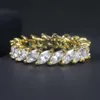 C7534 Wholesale Hip Hop 925 Sterling Silver Iced Out Full Marquise Cut d Color Moissanite Diamond Band Eternity Ring