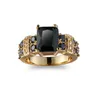 Pierścienie klastrowe moda luksusowy pierścionek ślubny złoty kolor platowany niebieski kryminał z cyrkonu w celach zaręczyn