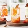 Mugs 400ml540ml Glass Cup With Lid and Straw Transparent Bubble Tea Juice Beer Can Milk Mocha Cups Breakfast Mug Drinkware 231026