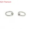 Stopień 23 Titanium BCR Niewoli Pierścień koralika16g 8mm 10 mm 12 mm kulka Larka Nos Ear Tragus Septum G23 Body Fering Jewelry T200507225Z