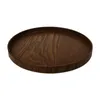 Tea Trays Natural Wooden Tray Accessories Kitchen Tools Fruit Bakery Serving Plate Round Food Retro Dishes Platter 3 Sizes