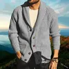 Pulls pour hommes Hommes Tricot Manteau Printemps Automne Couleur Solide Slim Fit Cardigan Pull Angleterre Style À Manches Longues Col En V Revers 231026