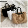 Evening Bags Faux Fur Bags Women Soft Large Capacity Fluffy Elegant Winter Fashion Tote Bag Shopping Ins Handbags Shoulder All-match 231026