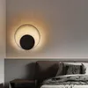 Moderne LED-wandlamp Metaal Ronde Schans Hotel Cafe Bar Woonkamer Slaapkamer Nachtkastje Wit Zwart Ijzeren Ringverlichting