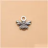 Charms 200Pcs/Lot Sier Color Bee Number Pendant Necklace Handcrafts Making Findings Jewelry 10X11Mm Drop Delivery Components Dhboj