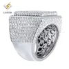 Glans Sieraden Hip Hop Heren Luxe 925 Sterling Zilver 18 k Solid Gold Volledige Diamanten Vvs Moissanite Ringen voor Mannen
