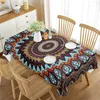 Tkanina stołowa obrus plemienny motyw mandala z kwiatową bohemią w stylu etnicznym jadal