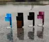Мини-маленький стеклянный флакон 51 мм/36 мм Стеклянная бутылка Нюхательный дозатор Портативная пуля Пластиковый футляр для таблеток Контейнерная коробка с ложкой Многоцветные курительные принадлежности