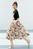 Skirts Beauty Style Design Sense Art Print A-shaped Skirt Pure Cotton High Waist Mid Length Umbrella Half