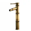 Bathroom Sink Faucets G1/2" Basin Faucet Antique Brass Bamboo Shape Bronze Single Handle Cold Water Tap