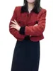 Robe de deux pièces automne et hiver femmes costume rouge veste jupe ensemble chic rajeunissant belles dames épais manteau long laine deux pièces