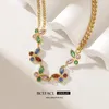 Chaînes BCEFACL 316L en acier inoxydable coloré cristal papillon collier ras du cou pour femmes fille tendance cou chaîne bijoux cadeau collier