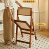 Camp Furniture Bamboo Rattan Folding Garden Chair Outdoor Portable Office Dining Lawn Balcony Sedie Da Giardino Patio WK50GC