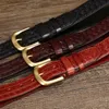 Belts 3.3CM Men High Quality Genuine Leather Belt Luxury Brass Buckle Braid Pure Cowskin Vintage Strap Male Jeans for Man Women YQ231026