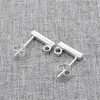 Stud 2 Pairs 925 Sterling Silver Bar Ear Post Earrings with Loop for Jewelry Making YQ231026