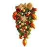 Decorative Flowers Christmas Front Door Wreath Red Berry Swag Snowflake Upside Down Tree Hanging Garlands For Party Festival