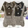 Dog clothes Pet clothes teddy puppy clothing Dog autumn gentleman British strap four foot clothes collar