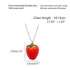 Pendentif Colliers Collier de fraises Sweet 3D Fruit Boucle d'oreille Chaîne de cou Bijoux de mode