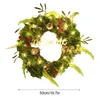 Decorative Flowers Light Leaves Ornament Garland Pendant Artificial Christmas Wreath Wreaths Front Door 2m Pine Needles Xmas Decorations For