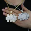 Iced Out Letter Inget ursäktz Pendant Fit Cuban Chain Necklace For Women Men Punk Style Hip Hop Jewelry Drop Ship260V