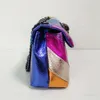 Kurt Geiger Bag Rainbow Women Handväska Jointing Colorful Cross Body Patchwork Clutchk