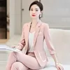 Women's Suits Blazers Formal Professional Office Work Wear Pantsuits with Pants and Jackets Coat OL Styles Ladies Blazers Trouser Set S-4XL 231023