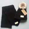 Gorros de Australia para bebés, gorros para niños pequeños, conjuntos de bufandas, regalo para niñas, niños, niñas, gorros, gorro de bebé con pompón de punto cálido de invierno, gorro, bola de pelo sólida