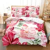 Bedding sets 3d Flower Valentines Day Wedding Set Luxurious Rose Heart Love Duvet Cover Queen Twin Size Pillowcase 23 Pcs Custom 231026