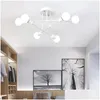 Kroonluchters Kroonluchters Moderne minimalistische kroonluchter Noordse semi-ingebedde plafondlamp Antiek goud Zwart wit Kleur Woondecoratie Dhbul