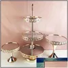 Bulaşık Plakaları Kristal Kek Standlar Set 23 Tiers Mirror Cupcake Stand Tatlı Tutucu ile İkters Çay Düğün Partisi Meyve Dhcxm