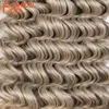 Mänskliga hårbulkar 24 "Deep Wavy Twist Crochet Syntetiska afro lockiga flätor 300 g ombre blond flätning för kvinnor 231025