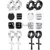 Ohrstecker 6/8/10 Paar Punk-Herren-Magnet-Magnet-Ohr-Set, nicht durchdringende Ohrringe, gefälschtes Kreuz, Geschenk für Freund, Schmuck YQ231026