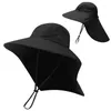 Berets Chapéu de sol de aba larga com aba de pescoço para homens mulheres ajustáveis ao ar livre 50 UPF Proteção Safari Cap Caminhadas Pesca