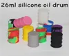 op maat gemaakte 26 ml siliconen schar wax olie drum pot platina uitgeharde siliconen container anti-aanbak extract siliconen potten dabber olie houder doos5086622