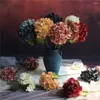 Decorative Flowers Retro Autumn Hydrangea Bouquet Artificial DIY Wedding Floral Room Home Decoration Arrangement Party Supplies Po Props