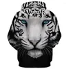 Mannen Hoodies Mannen/vrouwen Capuchon Windjack Sweatshirts Modemerk Herfst Tinter Tijger Leeuw 3D Afdrukken Heren kleding