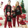 Familjsmatchande kläder Julpyjamas Set Cute Santa Deer Print Mom Dad Kids 2 Pieces Passar Baby Romper Sleepwear Look 231026