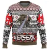 Męskie bluzy bluzy berserk wnętrzności i casca brzydki świąteczny sweter prezent Santa Claus Pullover Men Bluza Bluza